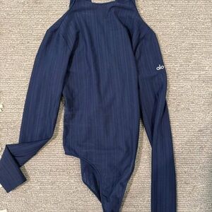ALO Yoga Navy Long-Sleeve Bodysuit